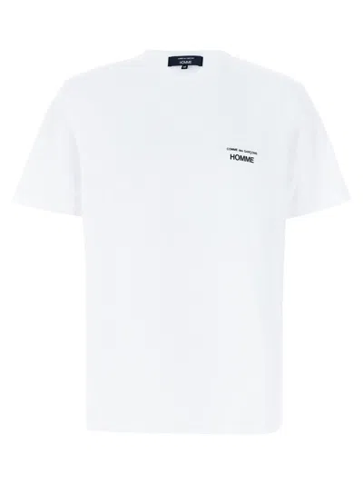 Comme Des Garҫons Homme Logo T Shirt In White