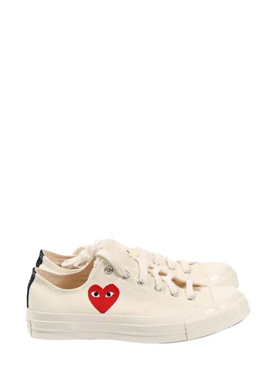 COMME DES GARÇONS PLAY X CONVERSE CHUCK 70 "MILK / BLACK / RED" SNEAKERS