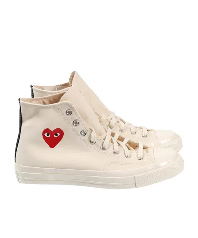 Comme Des Garçons Play X Converse Chuck Taylor 70 High-top Casual Shoes In Nude