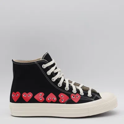 Comme Des Garçons Play X Converse Black Cotton Sneakers