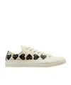Comme Des Garçons Play X Converse Multi Hearts-print Low-top Sneakers In Nude