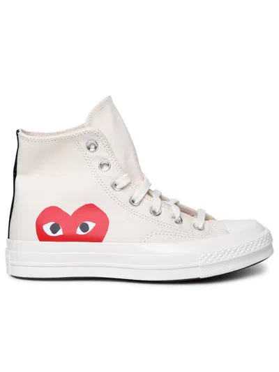 Comme Des Garçons Play X Converse Red Heart High Sneaker In Ivory
