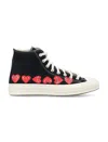 Comme Des Garçons Play X Converse Multi-heart Chuck 70 High-top Sneakers In Black