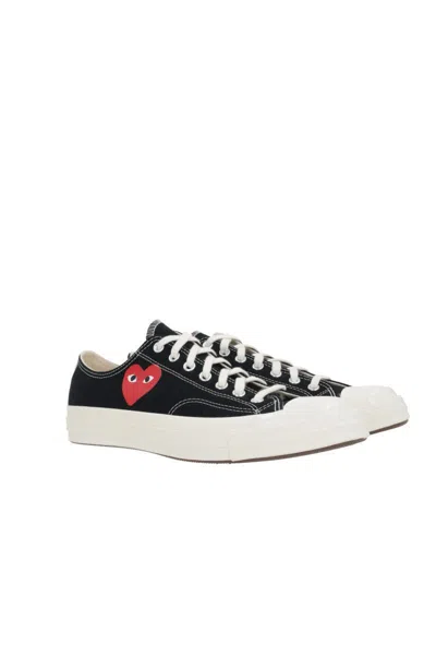 Comme Des Garçons Play X Converse Round Head Low-cut Casual Shoes In Black