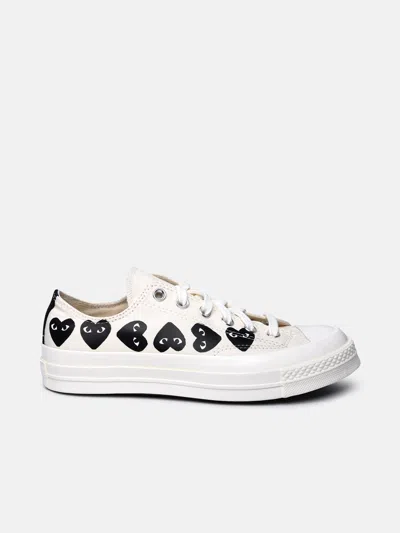 Comme Des Garçons Play X Converse Ivory Fabric Sneakers