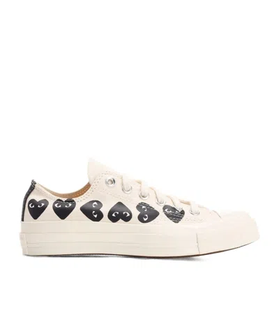 Comme Des Garçons Play X Converse Lace-up Low-cut Skate Shoes In White