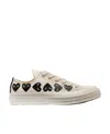 Comme Des Garçons Play X Converse Multi Hearts-print Low-top Sneakers In Nude