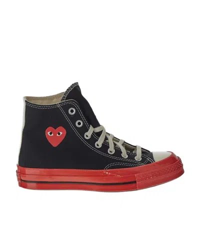 Comme Des Garçons Play X Converse Logo High-top Skate Shoes In Black