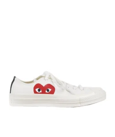 Comme Des Garçons Play X Converse Logo Low-cut Sneakers In White