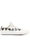 Comme Des Garçons Play X Converse Multi Hearts-print Low-top Sneakers In Beige