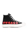 Comme Des Garçons Play X Converse Multi Heart Chuck 70 High Top Trainers In Black