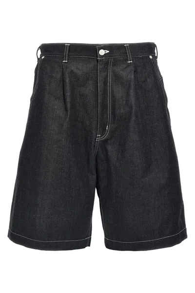 Comme Des Garòªons Homme Denim Bermuda Shorts In Black