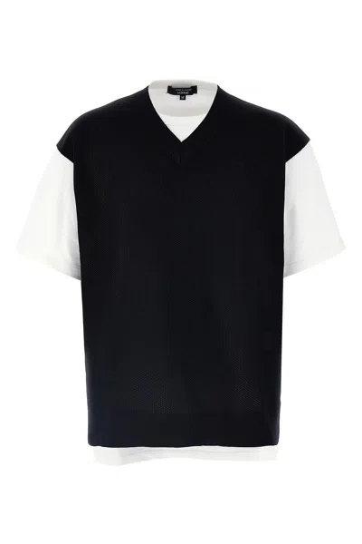 Comme Des Garòªons Homme Layered T-shirt In Black