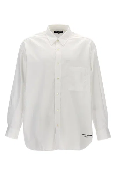 Comme Des Garòªons Homme Logo Embroidery Shirt In White