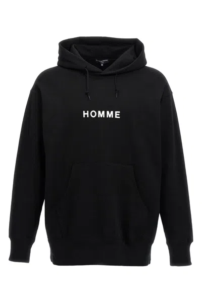 Comme Des Garòªons Homme Logo Print Hoodie In Black