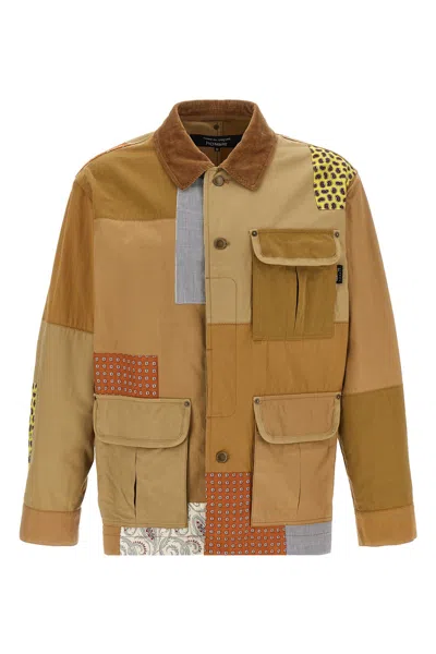 Comme Des Garòªons Homme Patchwork Jacket In Brown