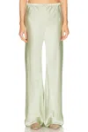 Comme Si Silk-charmeuse Pants In Mint