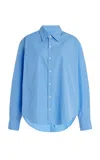 Comme Si Classica Cotton Poplin Shirt In Blue