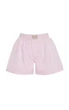 Comme Si Classica Cotton Poplin Shorts In Light Pink