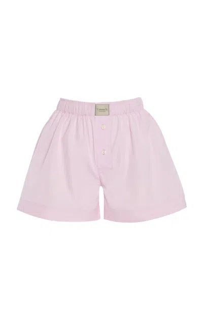 Comme Si Classica Cotton Poplin Shorts In Light Pink