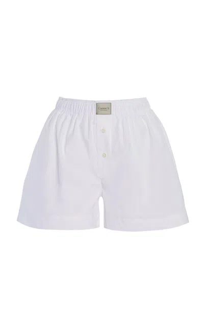 Comme Si Classica Cotton Poplin Shorts In White