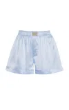 Comme Si Classica Silk Charmeuse Boxer Shorts In Blue