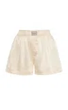 Comme Si Classica Silk Charmeuse Boxer Shorts In Ivory