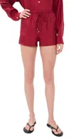 Comme Si Drawstring Shorts Deep Red In Red