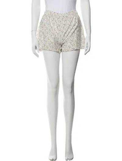 Pre-owned Comme Si Floral Print Mini Shorts In White