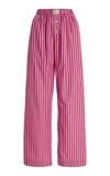 Comme Si La Boxer Alta Striped Cotton-poplin Pants