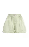 Comme Si La Boxer Classica Silk-charmeuse Shorts In Green