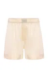 Comme Si La Boxer Classica Silk-charmeuse Shorts In Yellow