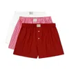 Comme Si La Boxer Classica Trio In Spritz Stripe,maraschino,and White