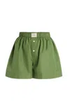 Comme Si La Classica Cotton-poplin Boxer Shorts In Green