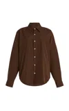 Comme Si La Classica Cotton-poplin Shirt In Brown