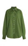 Comme Si La Classica Cotton-poplin Shirt In Green