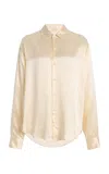 Comme Si La Classica Silk-charmeuse Shirt In Ivory
