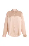Comme Si La Classica Silk-charmeuse Shirt In Pink
