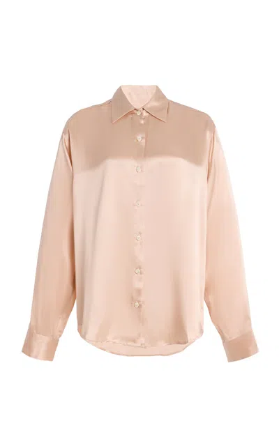 Comme Si La Classica Silk-charmeuse Shirt In Pink