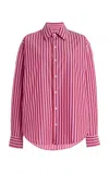 Comme Si La Classica Striped Cotton-poplin Shirt In Pink