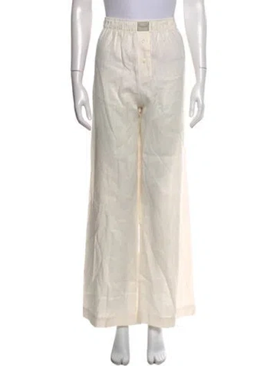 Pre-owned Comme Si Linen Wide Leg Pants In Neutral