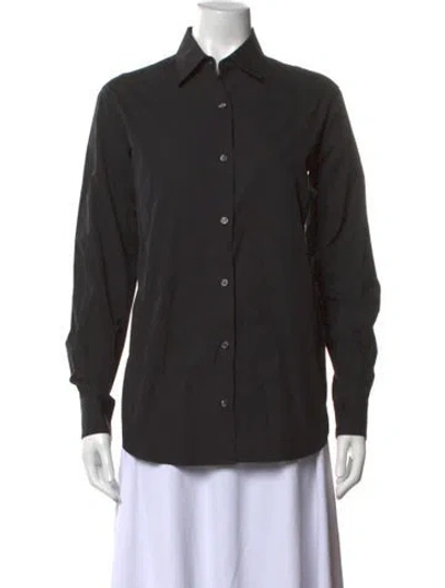 Pre-owned Comme Si Long Sleeve Button-up Top In Black