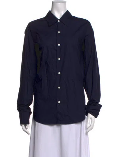 Pre-owned Comme Si Long Sleeve Button-up Top In Blue