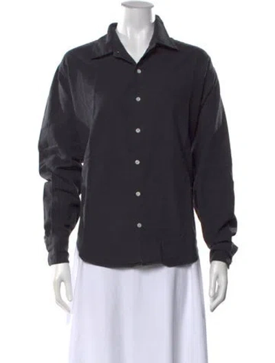 Pre-owned Comme Si Long Sleeve Button-up Top In Grey