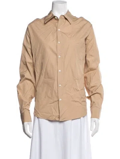 Pre-owned Comme Si Long Sleeve Button-up Top In Neutrals