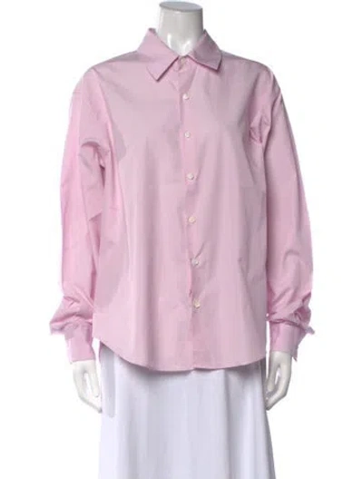 Pre-owned Comme Si Long Sleeve Button-up Top In Pink