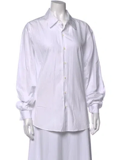 Pre-owned Comme Si Long Sleeve Button-up Top In White