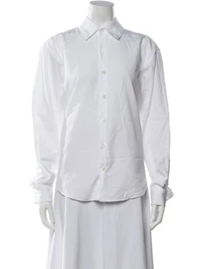 Pre-owned Comme Si Long Sleeve Button-up Top In White