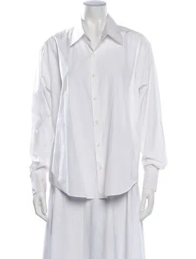 Pre-owned Comme Si Long Sleeve Button-up Top In White
