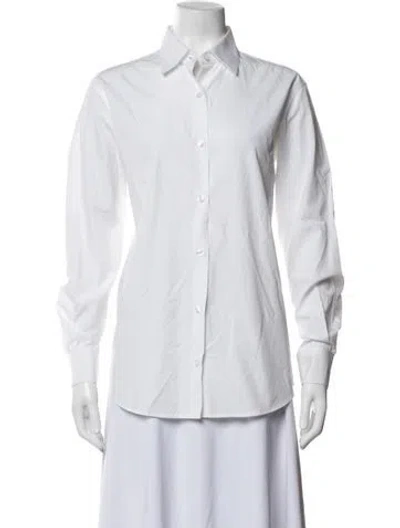 Pre-owned Comme Si Long Sleeve Button-up Top In White